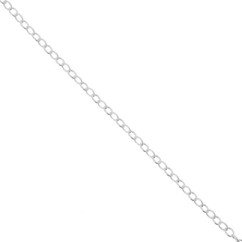 2.4x3 mm 925 Sterling Silver cable chain x 1m