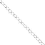 2.4x3 mm 925 Sterling Silver cable chain x 1m