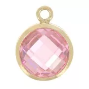 Pendant 8.5x6.5 mm - zirconium oxide - Light Rose Gold-filled x1