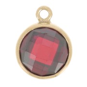 Pendant 8.5x6.5 mm - zirconium oxide - Siam Gold-filled x1