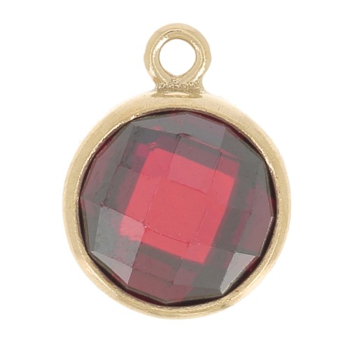 Pendant 8.5x6.5 mm - zirconium oxide - Siam Gold-filled x1