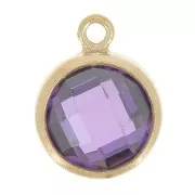 Pendant 8.5x6.5 mm - zirconium oxide - Amethyst Gold-filled x1