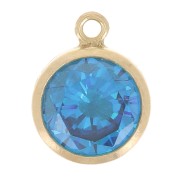 Pendant 8.5x6.5 mm - zirconium oxide - Aqua Blue Gold-filled x1