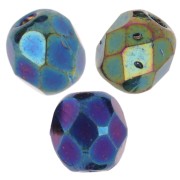 Faceted beads 4 mm Jet Mat Green Iris x50|raw }}