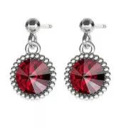 925 Sterling Silver striated pendant for cabochons PureCrystal 1122 8 mm x1