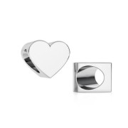 925 Sterling Silver Slip bead / bead for 4 mm cord - Heart x1