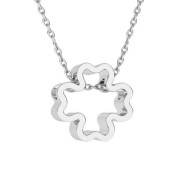 925 Sterling Silver Slip bead / bead for 2 mm cord - Clover x1