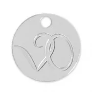 925 Sterling Silver Round charm to personalize 10 mm x100