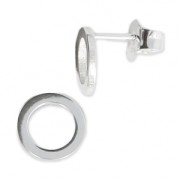 925 Sterling Silver round earstuds 8 mm x2