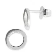925 Sterling Silver round earstuds 8 mm x2