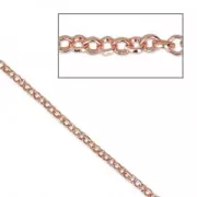 Round closed links chain 2 mm Rose Gold Tone x1m