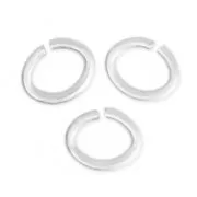 Oval jumprings open 5x1 mm Matte Silver Tone x2g