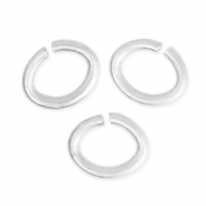 Oval jumprings open 5x1 mm Matte Silver Tone x2g