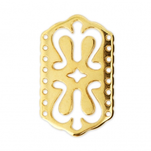 Spacer 8 rows ethnic 30x18 mm fine Gold plated x1
