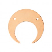Metal spacer 2 holes half-moon or horn 20 mm Rose Gold tone x1|raw }}