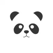 Wooden stamp pad 4.5x4.5 cm Panda's Head x1