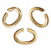 4.4x3.3x0.7mm Oval Open Jump Rings - European-made -fine Gold plated x50|raw }}
