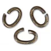 4.4x3.3x0.7mm Oval Open Jump Rings - European-made - Bronze Tone x50