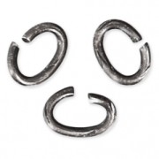 4.4x3.3x0.7mm Oval Open Jump Rings - European-made - Antique Silver Tone x50|raw }}