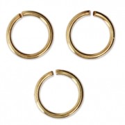 7x0.8mm Open Jump Rings - European-made -fine Gold plated x50