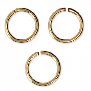 7x0.8mm Open Jump Rings - European-made -fine Gold plated x50