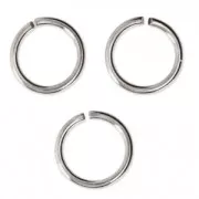 7x0.8mm Open Jump Rings - European-made - fine silver plating x50