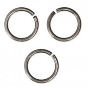 7x0.8mm Open Jump Rings - European-made - Antique Silver Tone x50