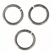 7x0.8mm Open Jump Rings - European-made - Antique Silver Tone x50