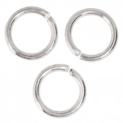 8x1mm Open Jump Rings - European-made - fine silver plating x50