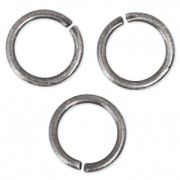 8x1mm Open Jump Rings - European-made - Antique Silver Tone x50