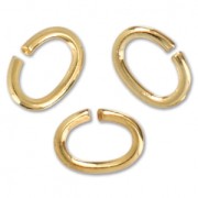 5.6x4x0.8mm Oval Open Jump Rings - European-made -fine Gold plated x50