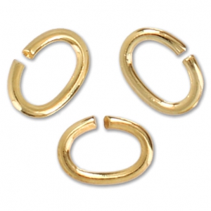 5.6x4x0.8mm Oval Open Jump Rings - European-made -fine Gold plated x50