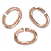 5.6x4x0.8mm Oval Open Jump Rings- European-made - Rose Gold Tone x50