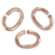 5.6x4x0.8mm Oval Open Jump Rings- European-made - Rose Gold Tone x50