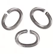 5.6x4x0.8mm Oval Open Jump Rings - European-made - Antique Silver Tone x50