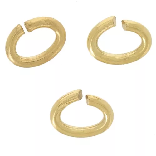 4.4x3.3x0.8mm Oval Open Jump Rings - European-made -fine Gold plated x50