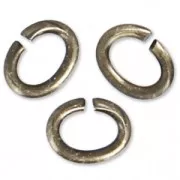 4.4x3.3x0.8mm Open Jump Rings - European-made - Bronze Tone x50