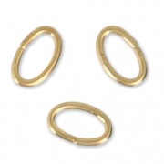 4x2.7x0.5mm Open Jump Rings - European-made -fine Gold plated x50|raw }}