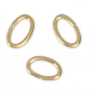4x2.7x0.5mm Open Jump Rings - European-made -fine Gold plated x50