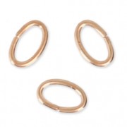 4x2.7x0.5mm Open Jump Rings - European-made - Rose Gold Tone x50|raw }}