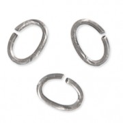 4x2.7x0.5mm Open Jump Rings - European-made - Antique Silver Tone x50|raw }}