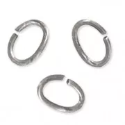 4x2.7x0.5mm Open Jump Rings - European-made - Antique Silver Tone x50