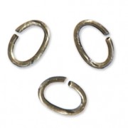 4x2.7x0.5mm Open Jump Rings - European-made - Bronze Tone x50