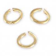 3.6x2.8x0.6mm Oval Open Jump Rings - European-made -fine Gold plated x50|raw }}