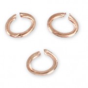 3.6x2.8x0.6mm Open Jump Rings - European-made - Rose Gold Tone x50