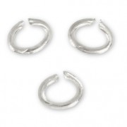 3.6x2.8x0.6mm Open Jump Rings - European-made - fine silver plating x50