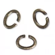 3.6x2.8x0.6mm Oval Open Jump Rings - European-made - Bronze Tone x50