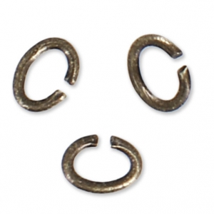 3.6x2.8x0.6mm Oval Open Jump Rings - European-made - Bronze Tone x50