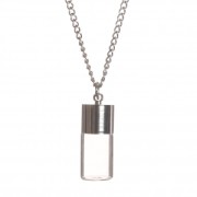Silver Tone necklace with glass pendant to fill 25x10 mm - Bottle x1|raw }}