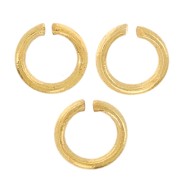 3x0.5mm Open Jump Rings - European-made -fine Gold plated x50